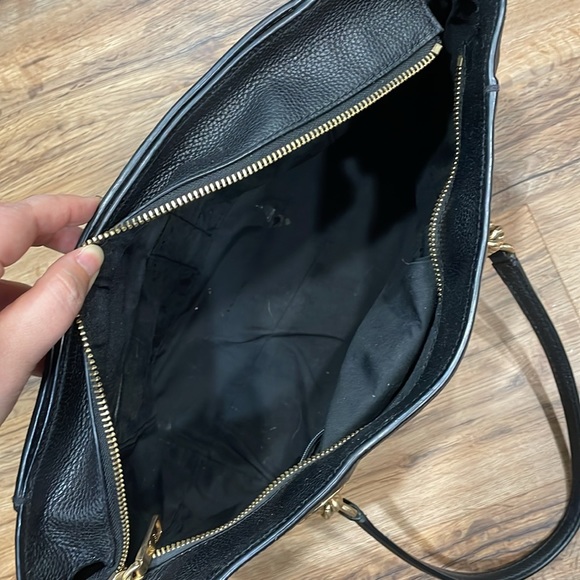 Coach Black Leather Turnlock Chain Tote - Picture 7 of 7